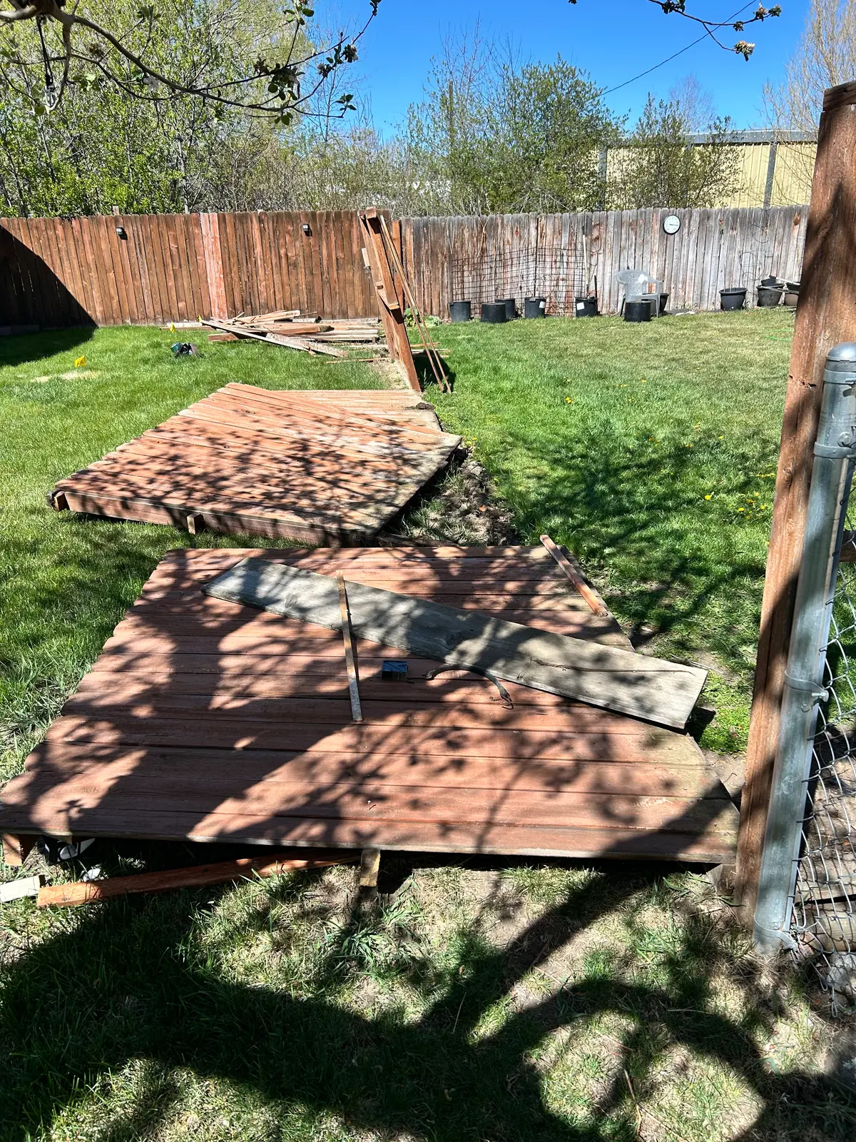 Old wood fence, before replacement